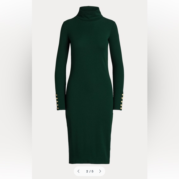 Lauren Ralph Lauren Cotton-Blend Turtleneck Dress - Picture 5 of 9